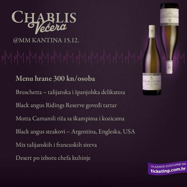 Chablis večera Menu MM kantina