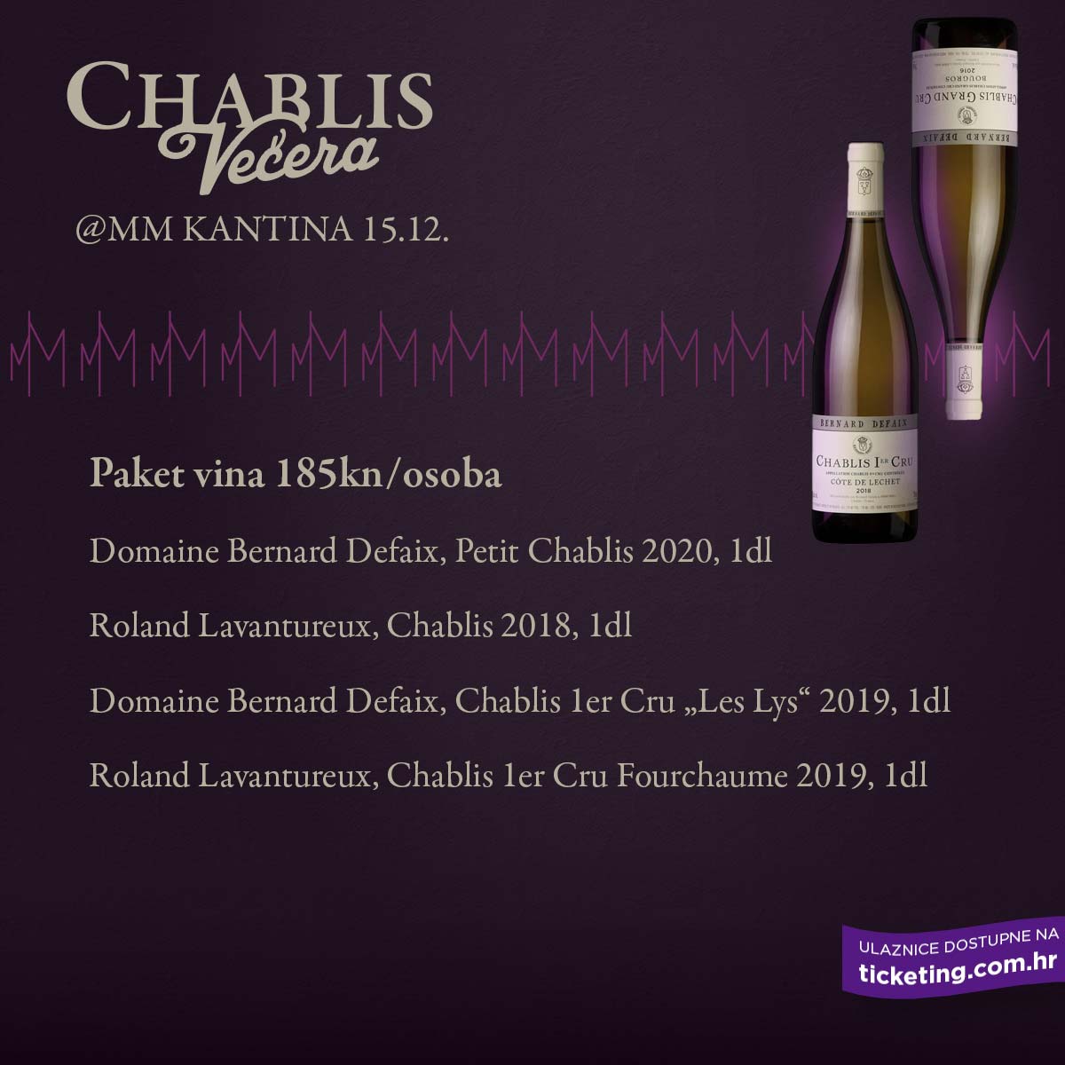 Chablis večera MM kantina - Vina